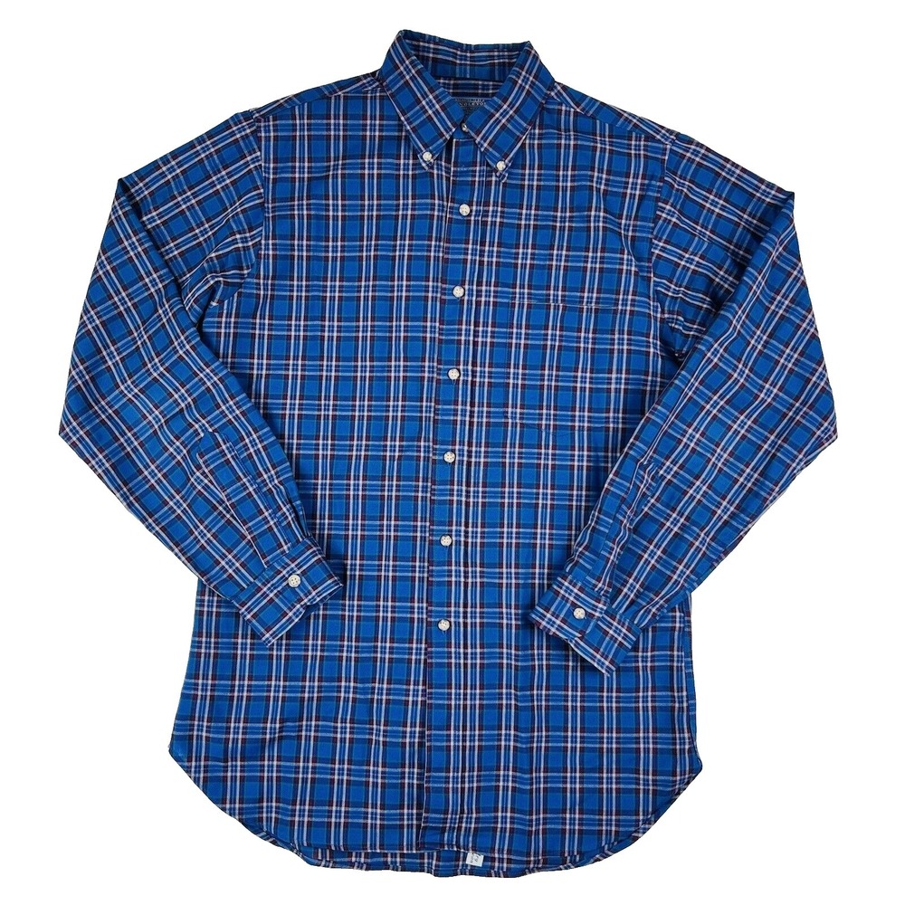 VTG Pendleton Sir Pendleton Blue w/ Red Check L/S Wool Button Down Mens Medium